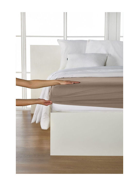 Living Home Single Bed Sheet With Rubber Hugger 100x200cm Schlamm