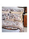 Down Town Home Σετ Σεντόνια Μονά 175x255εκ. Beige Flower (3τμχ)