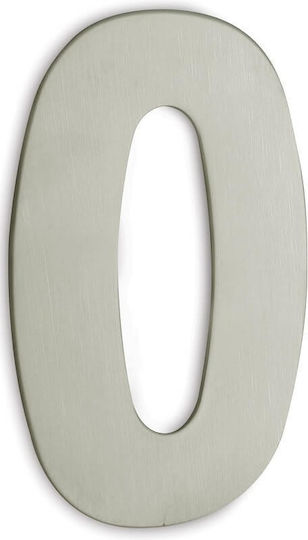 Αριθμοί Κατοικιών Convex 123 Σατινέ Inox Υ12cm Αριθμός "0"