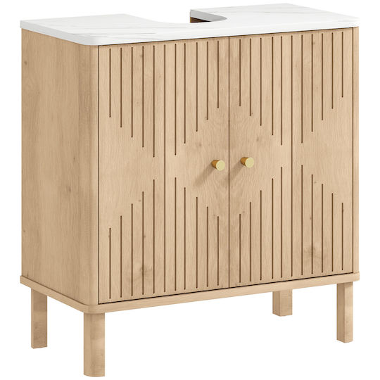 HomCom Πάγκος χωρίς Νιπτήρα Μ60xΒ30xΥ63cm Δρυς