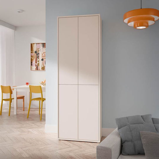 Zwei Türen Kinderkleiderschrank Beige 75x35x215cm