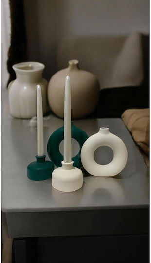 Stewehome Set of Decorative Vase Candle Holder Bohemian Style Green 10x10 Cm