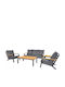 Garten- und Outdoor-Möbelsets Wohnbereich 4 Stück Mattes Charcoal mit Kissen