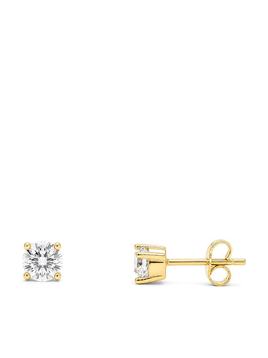 Daskalakis Stud Earrings in 9K White Gold with Stones