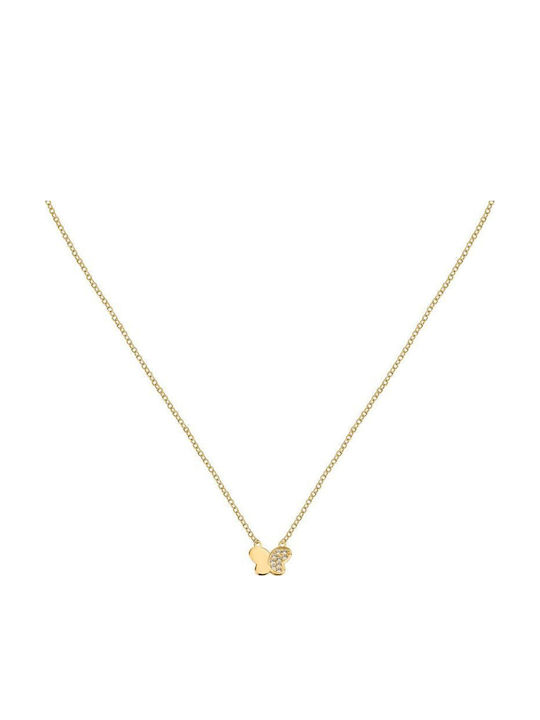 La Petite Story Necklace with Butterfly Design in Silver with Zircon