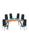 Dining Room Set with 6 Chairs 180x90cm