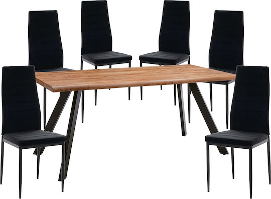 Esszimmermöbel-Set mit 6 Stücken 160x90cm