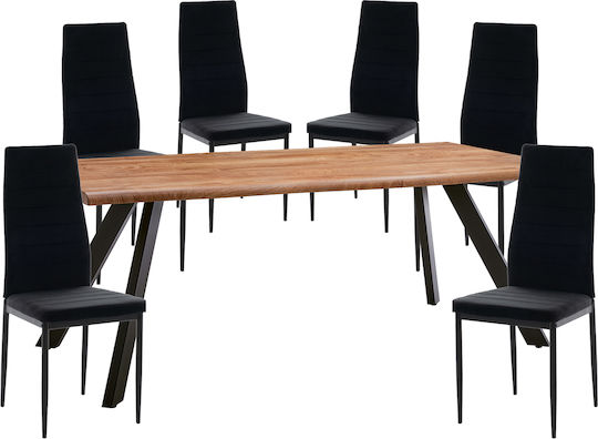 Set de sufragerie cu 6 scaune 200x100cm