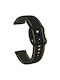 Λουράκι Silicone Stitching Line Realme Watch 5 22mm Black Yellow Line