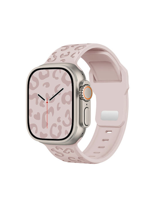 Λουράκι Embossing Series Silicone Leopard Texture Pink Sand Apple Watch 38 40 41 42mm Series 10/11