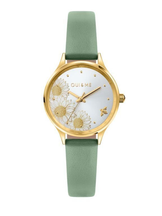 Oui & Me Women's Watch 28mm Battery with Green Rubber Strap