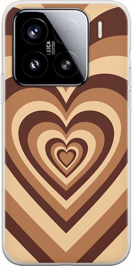 Latte Love Brown Case Xiaomi 15 5g Flexible TPU Transparent Silicone
