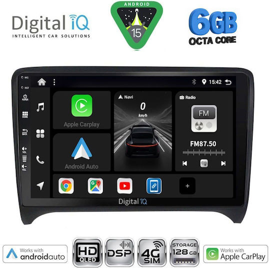 Digital IQ Ηχοσύστημα Αυτοκινήτου για Audi TT 2007-2015 (Bluetooth/USB/WiFi/GPS/Apple-Carplay/Android-Auto) με Οθόνη Αφής 9"