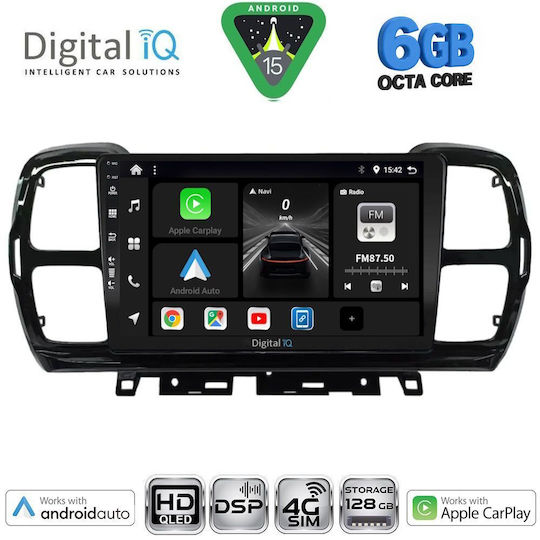 Digital IQ Car Audio System for Citroen C5 Aircross 2017-2021 Bluetooth USB WiFi GPS Apple CarPlay Android Auto with 9" Touch Screen