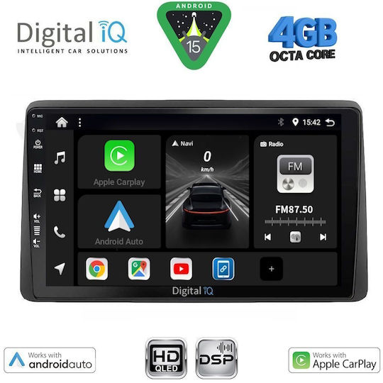 Digital IQ Ηχοσύστημα Αυτοκινήτου για Dacia Duster (Bluetooth/USB/WiFi/GPS/Apple-Carplay/Android-Auto) με Οθόνη Αφής 10"