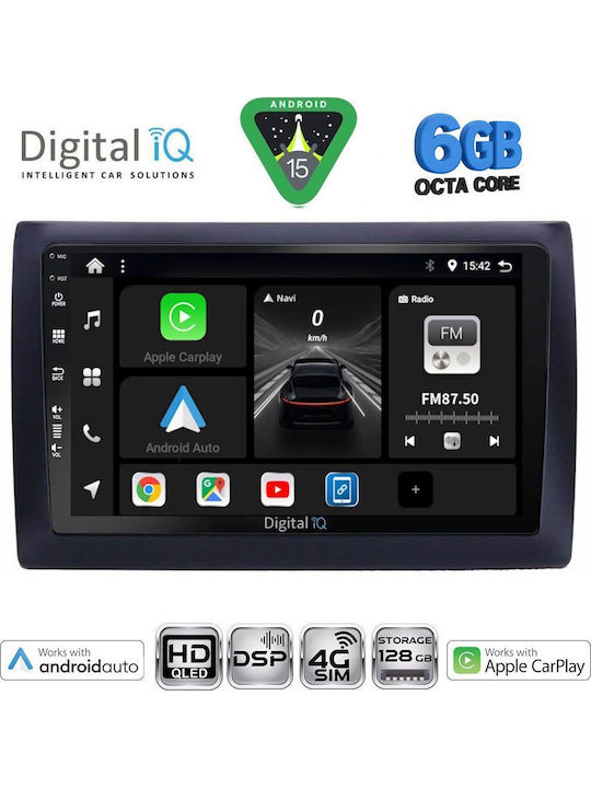 Digital IQ Car Audio System for Fiat Stilo 2001-2007 (Bluetooth/USB/WiFi/GPS/Apple CarPlay/Android Auto) with 9" Touch Screen