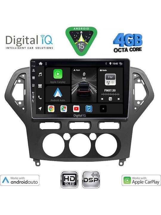 Digital IQ Car Audio System for Ford Mondeo 2007-2011 with A/C Bluetooth USB WiFi GPS Apple CarPlay Android Auto with 10" Touch Screen