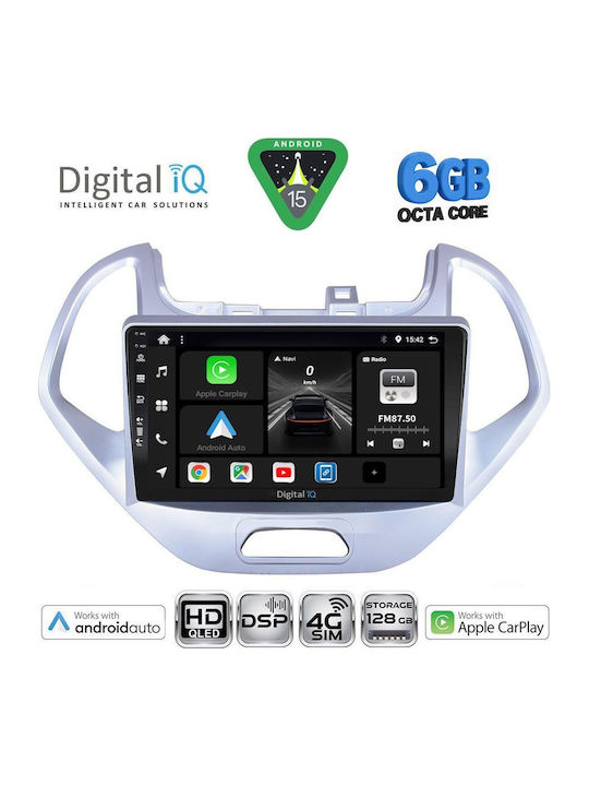 Digital IQ Car Audio System for Ford Ka 2017-2023 Bluetooth USB WiFi GPS Apple CarPlay Android Auto with 9" Touch Screen