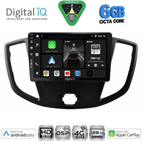 Digital IQ Ηχοσύστημα Αυτοκινήτου για Ford Transit 2014-2020 (Bluetooth/USB/WiFi/GPS/Apple-Carplay/Android-Auto) με Οθόνη Αφής 9"