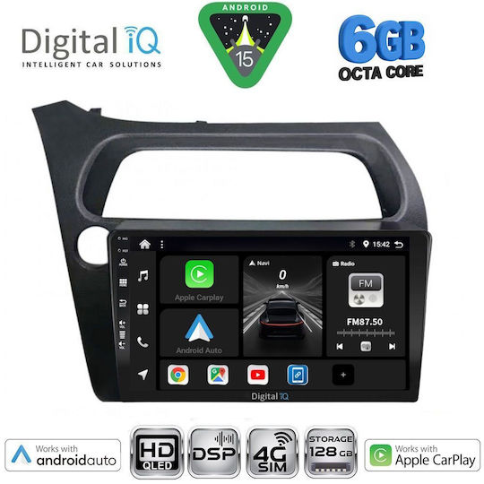 Digital IQ Ηχοσύστημα Αυτοκινήτου για Honda Civic 2006-2012 με Clima (Bluetooth/USB/WiFi/GPS/Apple-Carplay/Android-Auto) με Οθόνη Αφής 9"