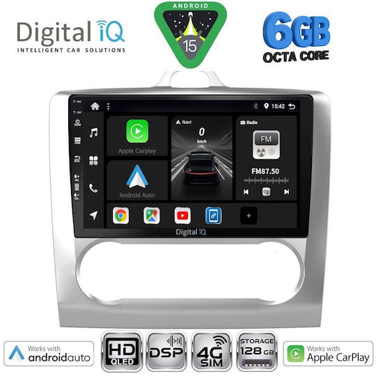 Digital IQ Ηχοσύστημα Αυτοκινήτου για Ford Focus 2005-2012 με Clima (Bluetooth/USB/WiFi/GPS/Apple-Carplay/Android-Auto) με Οθόνη Αφής 9"