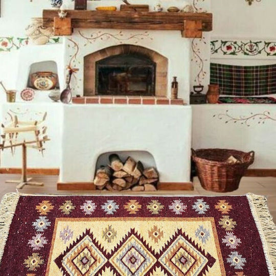 Kotonia Home Wohnzimmer Teppich 60x90cm Burgundisch Kotonia Home Wohnzimmer Teppich 60x90cm Burgundisch