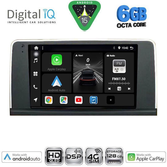 Digital IQ Car Audio System for BMW Series 3 2012-2018 Bluetooth USB WiFi GPS Apple CarPlay Android Auto with 9" Touch Screen