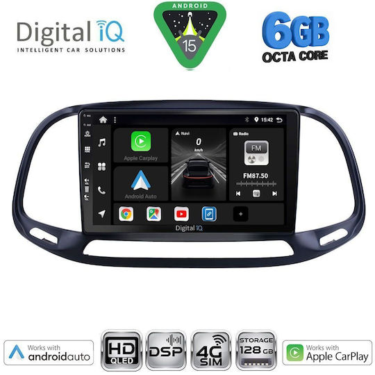 Digital IQ Ηχοσύστημα Αυτοκινήτου για Opel Combo Fiat Doblo 2015-2018 (Bluetooth/USB/WiFi/GPS/Apple-Carplay/Android-Auto) με Οθόνη Αφής 9"
