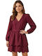 Women's Dress Naf Naf Elie Burgundy Cocktail Elegant S