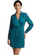 Naf Naf Women's Dress Sleppy Shirt Turquoise Xl