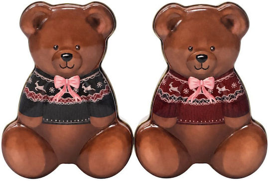Brown Metal Bear-Shaped Box 12x11x5cm 2 Designs