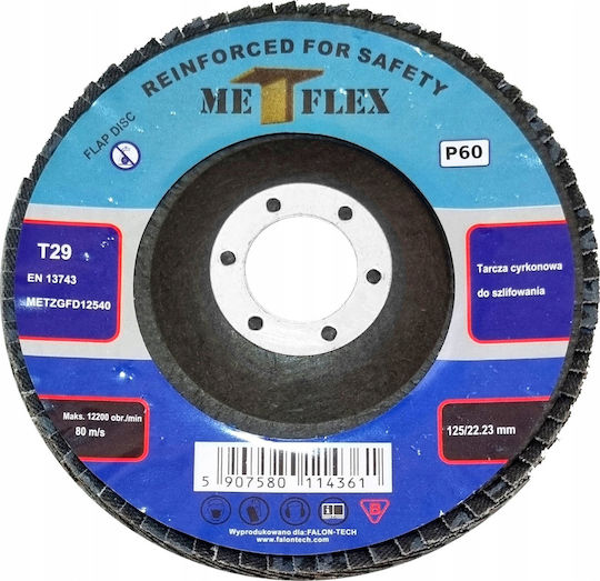 Falon Tech Disc De Șlefuire Din Metal Cu Flapă Zirconiu Inox 125mm