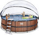 Exit Toys Round Wooden Swimming Pool 450x122cm Brown