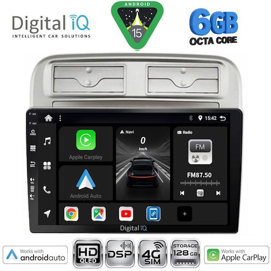 Digital IQ Ηχοσύστημα Αυτοκινήτου για Fiat Grande Punto 2005-2012 (Bluetooth/USB/WiFi/GPS/Apple-Carplay/Android-Auto) με Οθόνη Αφής 9"