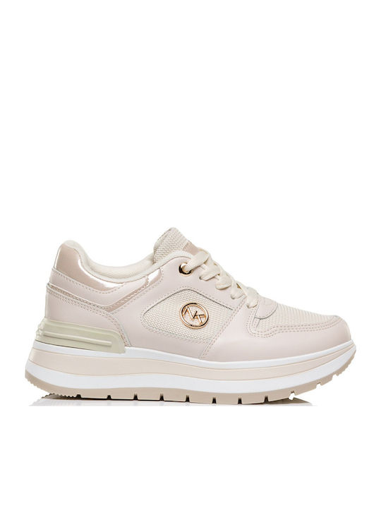 Renda Flatforms Sneakers Μπεζ