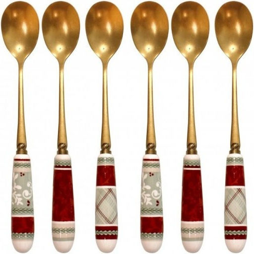 Brandani Set Christmas Ceramic Gold 6 Pieces