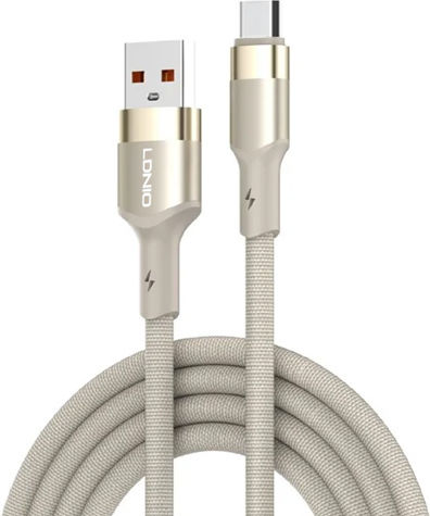 Ldnio Braided USB 2.0 Cable USB-C Male - USB-A 50W Beige 2m