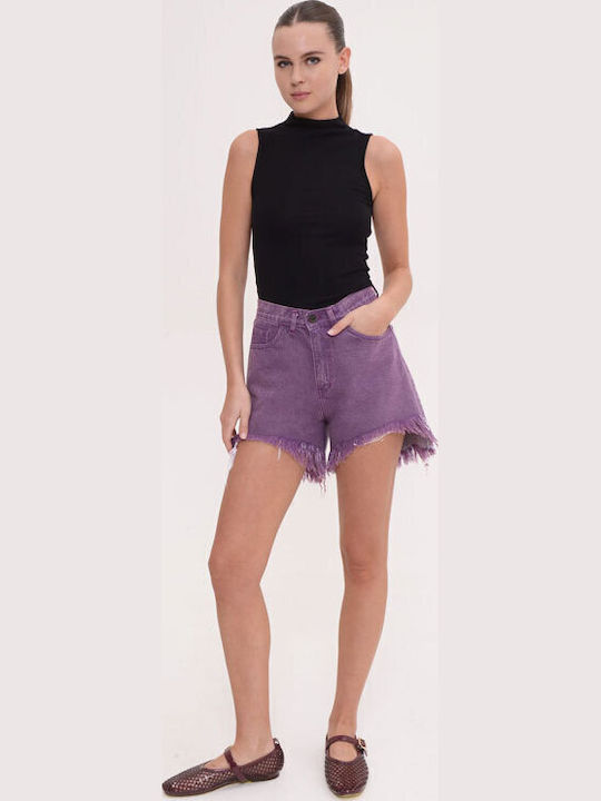 Women's Purple Jean Bermuda