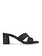 Mules with Chunky Heel in Black Colour