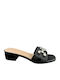 Mules With Low Heel In Black Colour