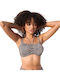 Strapless Bikini Top E Cup Animal Print Καφέ