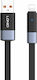 Ldnio Flat / LED / Braided USB-A to Lightning Cable 30W Μαύρο 2m