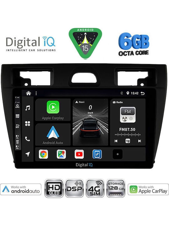 Digital IQ Car Audio System for Ford Fiesta 2005-2008 (Bluetooth/USB/WiFi/GPS/Apple CarPlay/Android Auto) with 9" Touch Screen