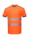Portwest Men's Work Shirt Orange with Reflective Tapes