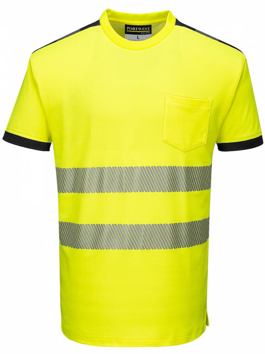 Portwest Short Sleeve Reflective Work Shirt Yel...