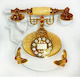 Schnurgebundenes Telefon Retro Gold 102551