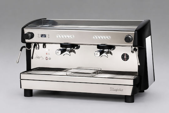 Automatic Electronic ES100/2 High Group Magister Commercial Espresso Machine with 2 Groups W53.5xD58xH83cm DELTAES100/2