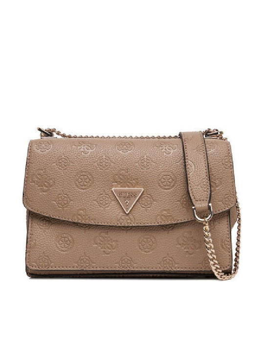 Guess Cresidia Γυναικεία Τσάντα Χιαστί Taupe