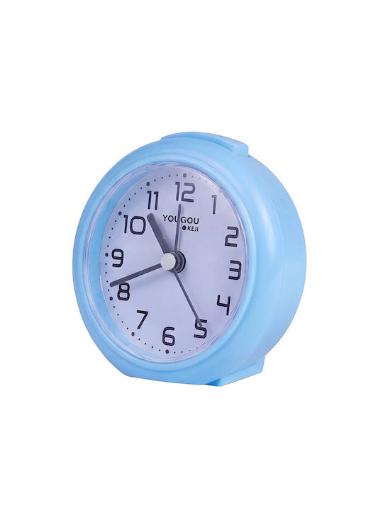 Avizar Analog Quartz Silent Desk Clock Minimalist Design Light Blue
