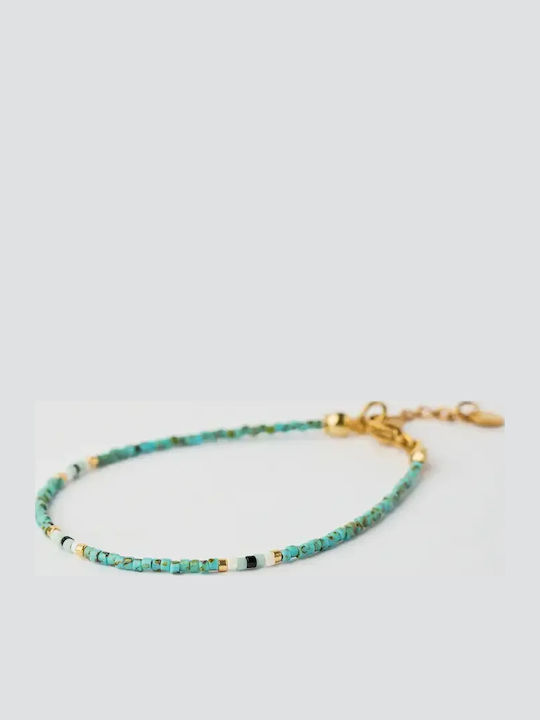 The Gem Stories Women's Chain Bracelet with Eye Design Gold Plated Steel 17.8cm